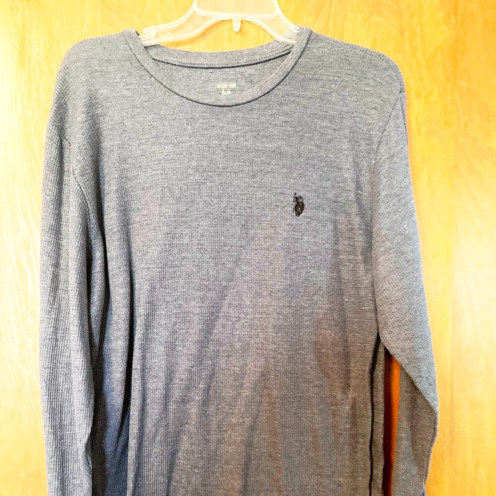 POLO Ralph Lauren Sleepwear Shirt Mens Large Grey Long Sleeve Crew Neck Thermal